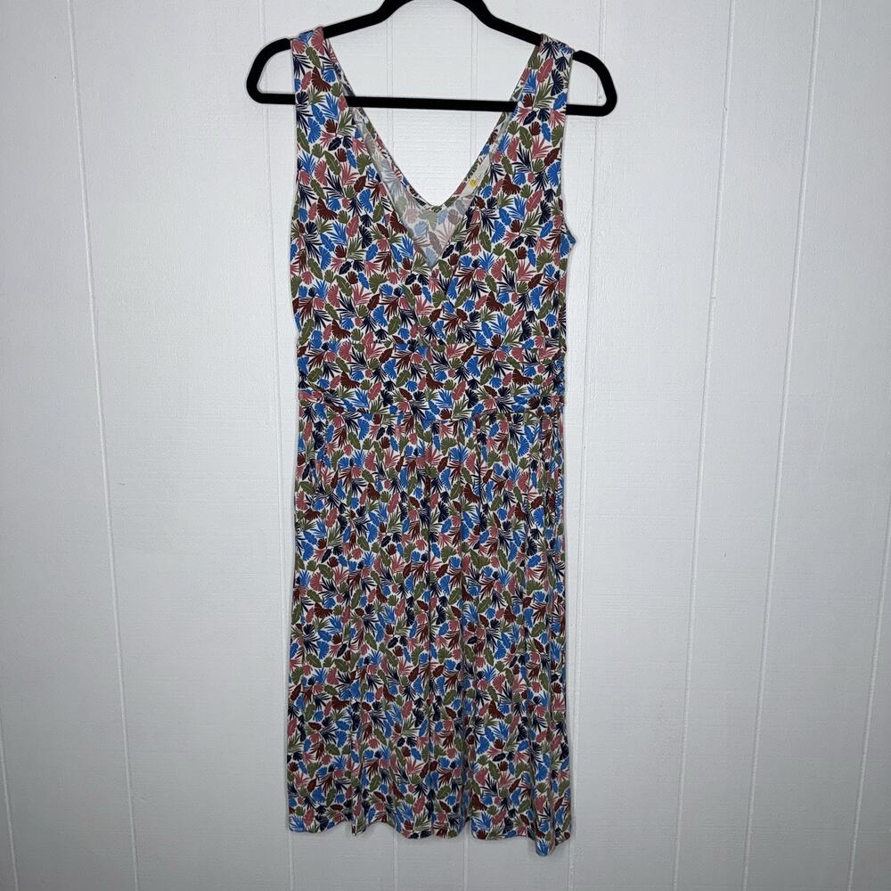 Boden Women’s Effie V Neck Jersey Tank Dress Leaf Print Size 8R